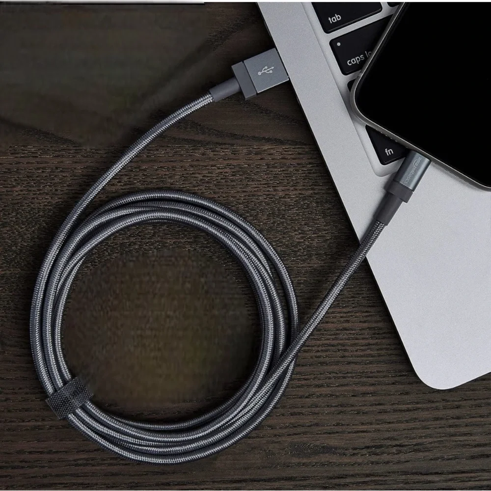 Gray 6’ Nylon Braided USB A to Lightning Charging Cable Cord